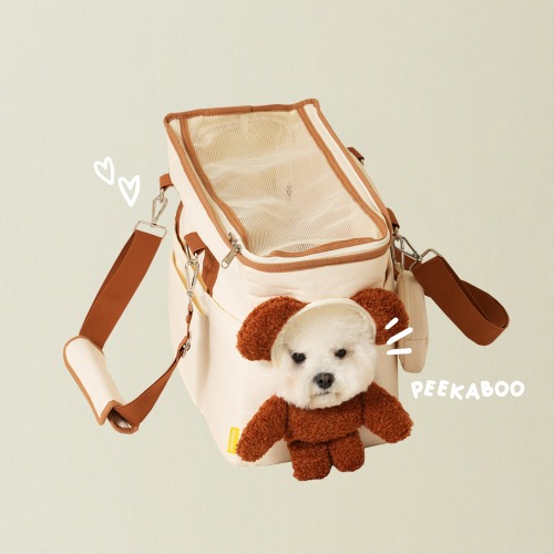 [예약판매] 강아지 이동가방 기내용 캐리어 곰돌이 테디백